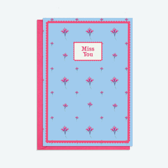 Gold Beaded Necklace and Miss You Card Gift Set - Crumble and Core