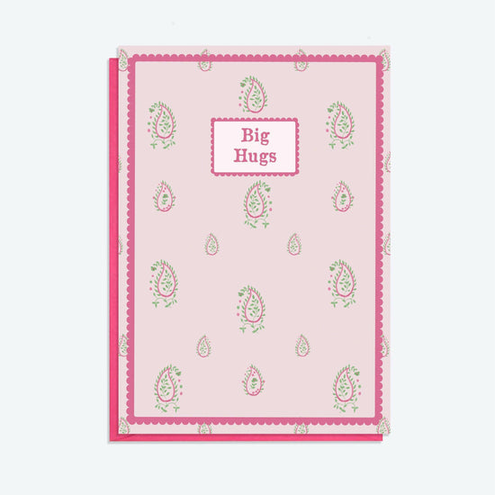 Gold Grey Granite Beaded Necklace and Big Hugs Card Gift Set - Crumble and Core