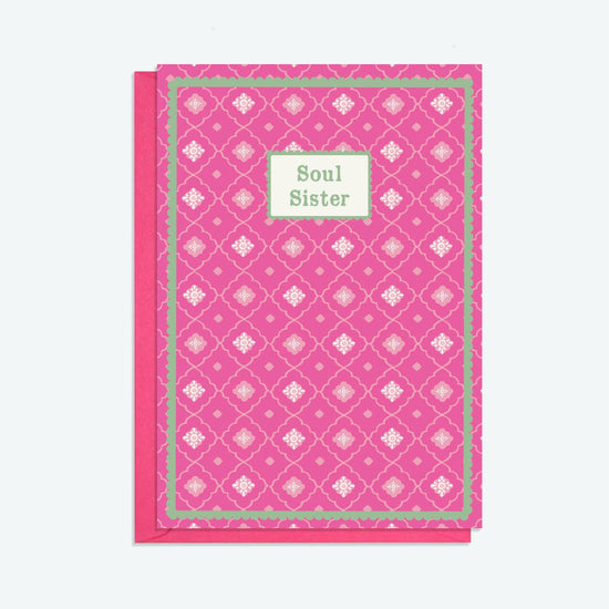 Gold Beaded Pendant Necklace and Soul Sister Card Gift Set - Crumble and Core