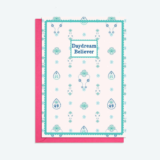 Gold Pendant Necklace and Daydream Believer Card Gift Set - Crumble and Core