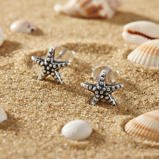 Sterling Silver Earrings – Starfish Studs | Hypoallergenic Lightweight Jewelry - Crumble and Core