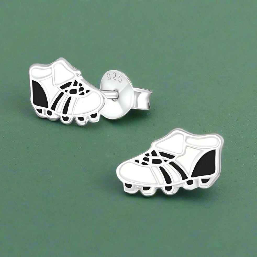 Silver Stud Earrings – Lightweight Hypoallergenic Sterling Silver Studs for Football Fans - Crumble and Core