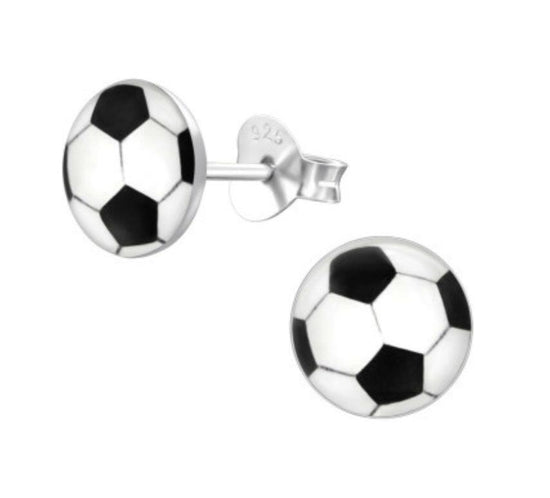 Silver Stud Earrings – Football Sterling Silver Studs | Hypoallergenic Gift - Crumble and Core