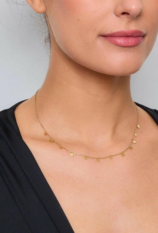 Gold Disc Choker Necklace - Crumble and Core