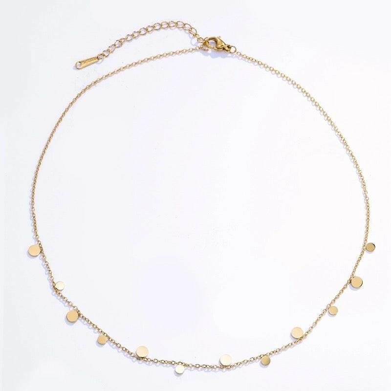 Gold Disc Choker Necklace - Crumble and Core
