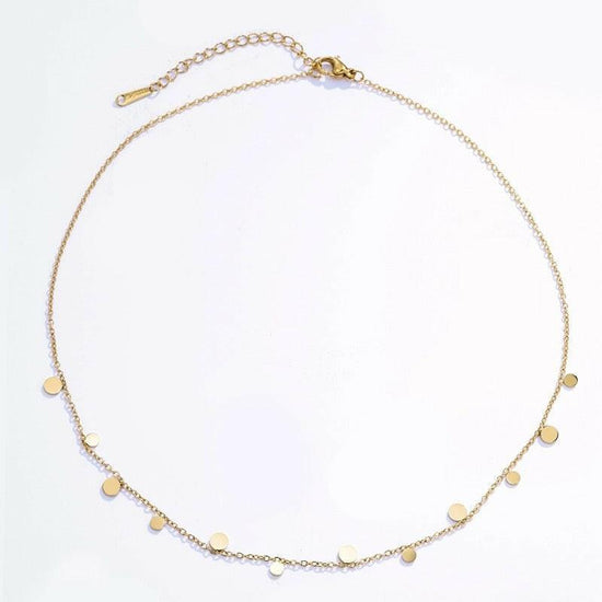 Gold Disc Choker Necklace - Crumble and Core