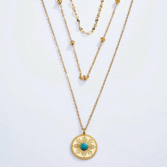Gold Triple Layered Necklace - Crumble and Core