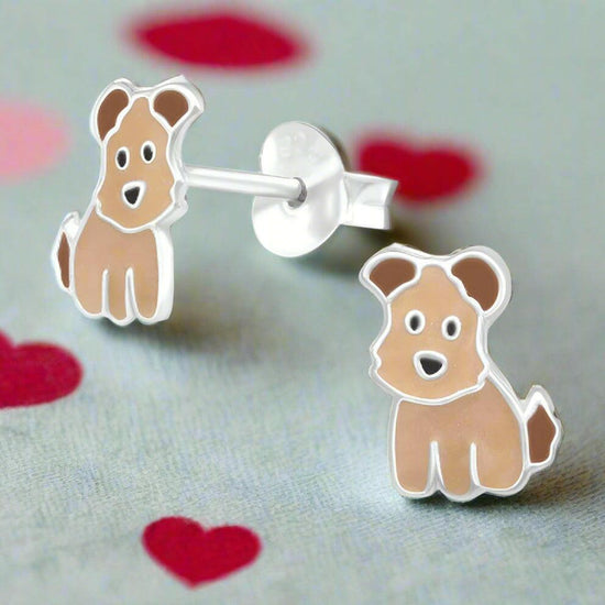 Silver Dog Stud Earrings – Hypoallergenic Nickel Free Sterling Silver Gift For Dog Lovers - Crumble and Core