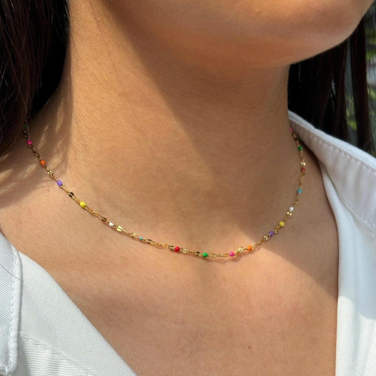 Gold Beaded Necklace and Beautiful Soul Card Gift Set - Crumble and Core