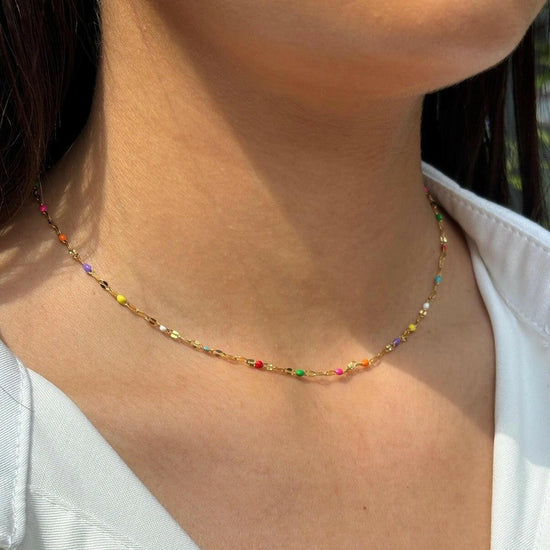 Gold Beaded Necklace and Beautiful Soul Card Gift Set - Crumble and Core