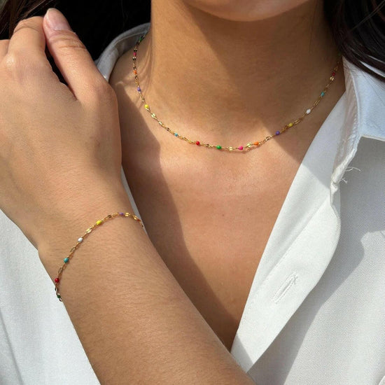 GoldMulti Beaded Necklace - Crumble and Core