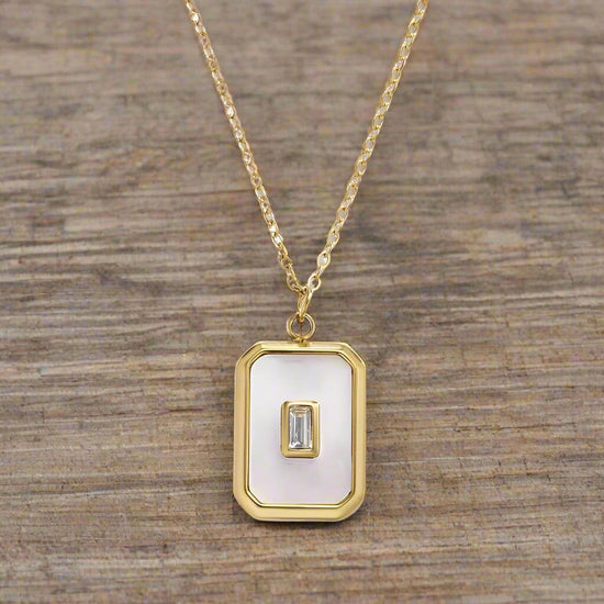 Gold Pearlescent Pendant Necklace and Birthday Love Card Gift Set - Crumble and Core