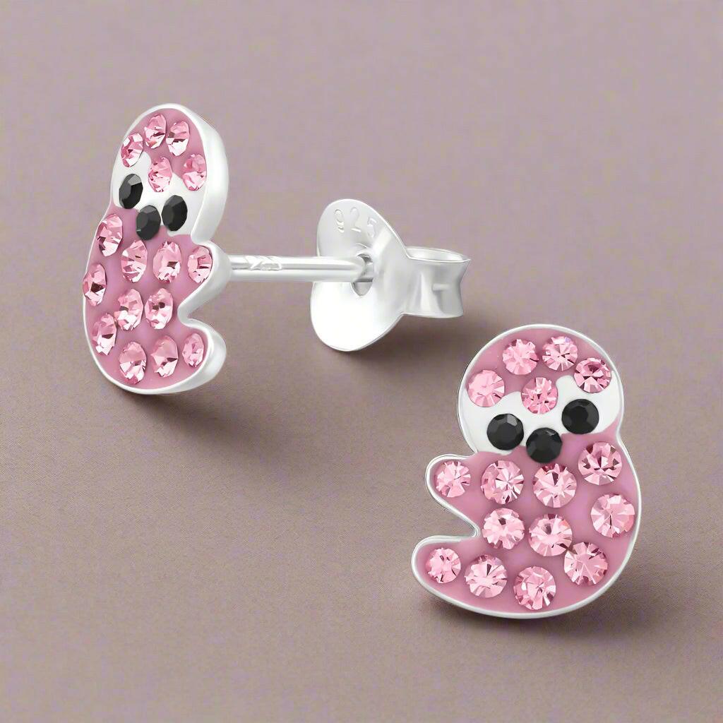 Silver Sloth Earrings – Hypoallergenic Sterling Silver Studs | Nickel-Free Comfort - Crumble and Core