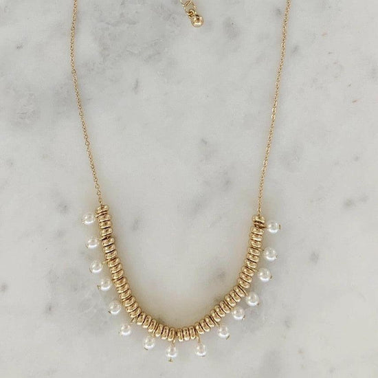 Gold Choker Pearl Necklace - Crumble and Core