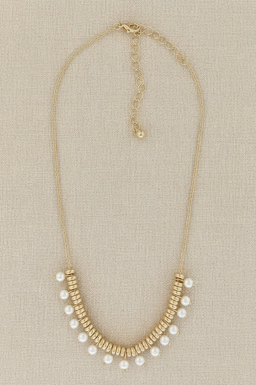 Gold Choker Pearl Necklace - Crumble and Core