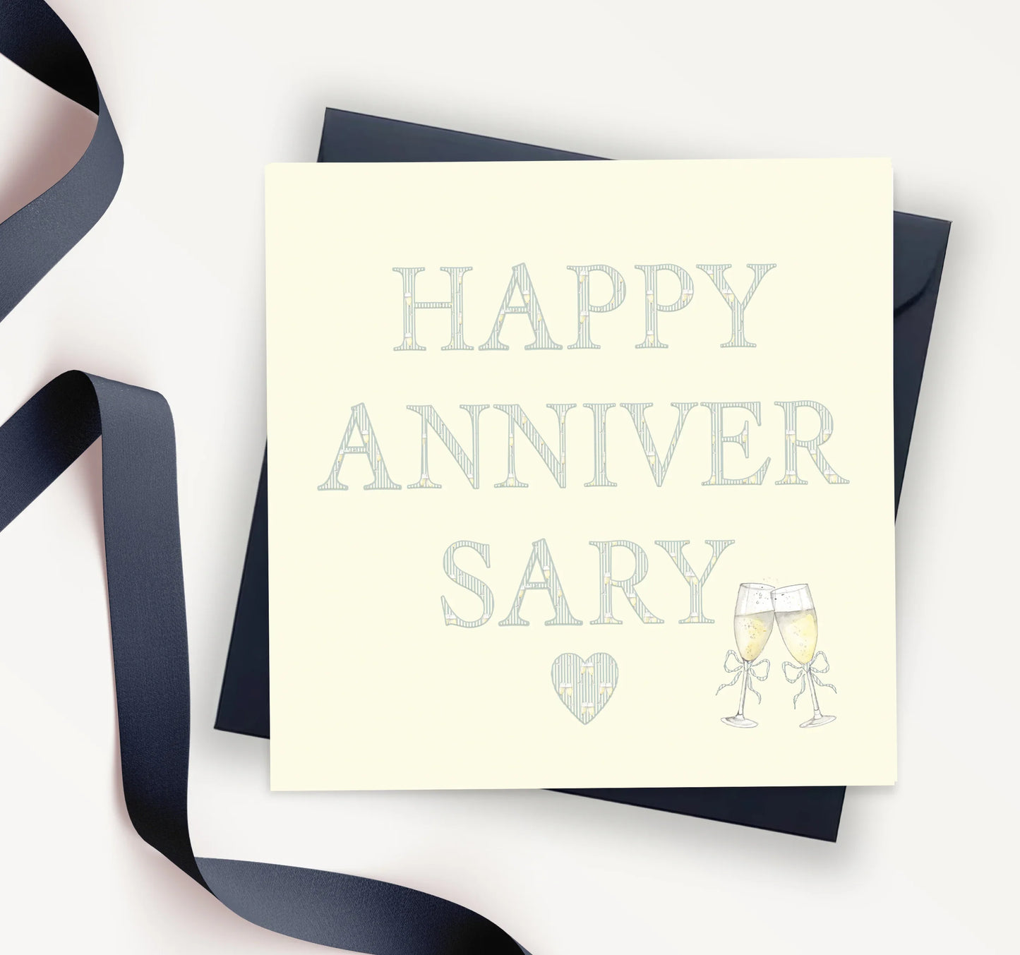 Anniversary Greeting Card – Luxury Watercolour Design with Kraft Envelope Included