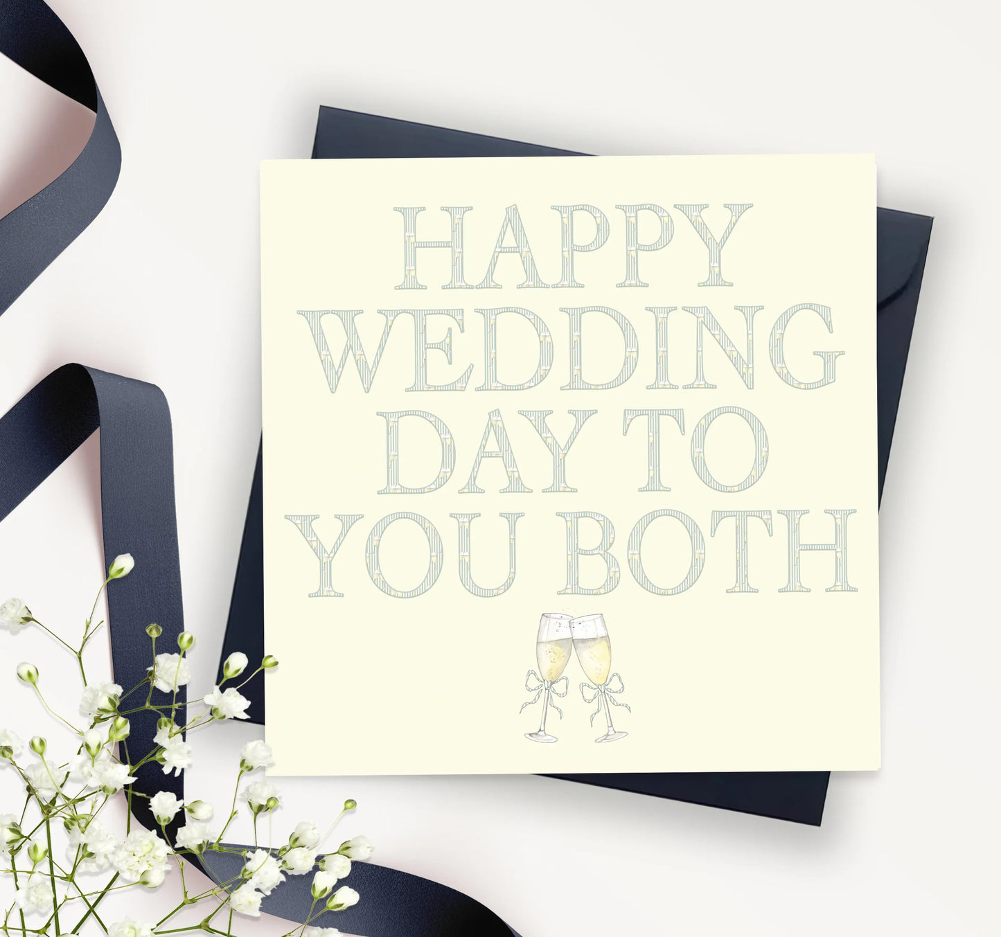 Wedding Greeting Card – Luxury Eco Friendly FSC Certified Paper With Navy Envelope