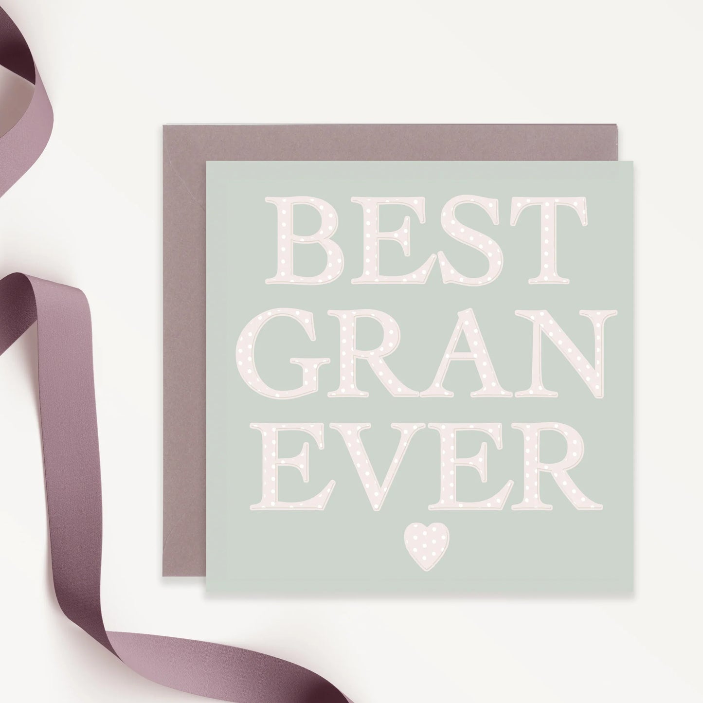 Gran Birthday Card – Luxury Handmade Greeting Card with Dusky Pink Envelope