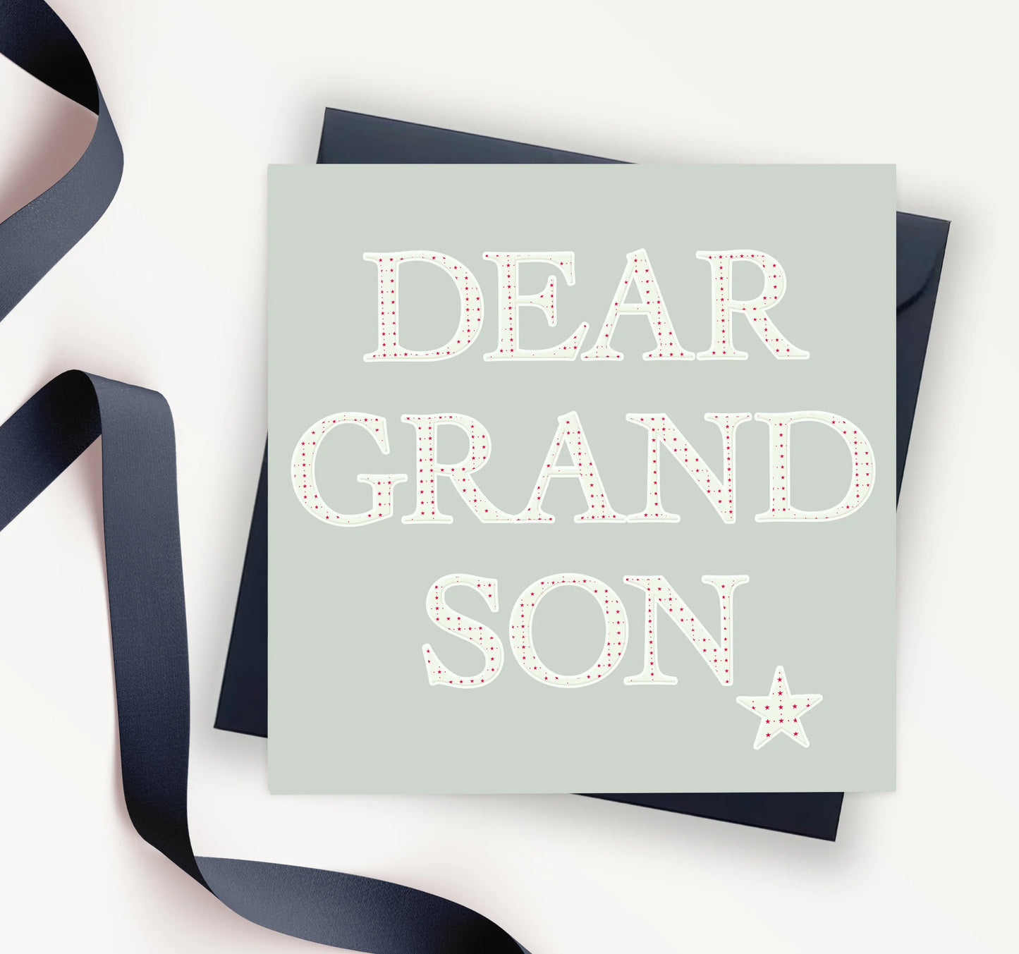 Grandson Birthday Card – Luxury Handmade Greeting Card With Navy Envelope Included