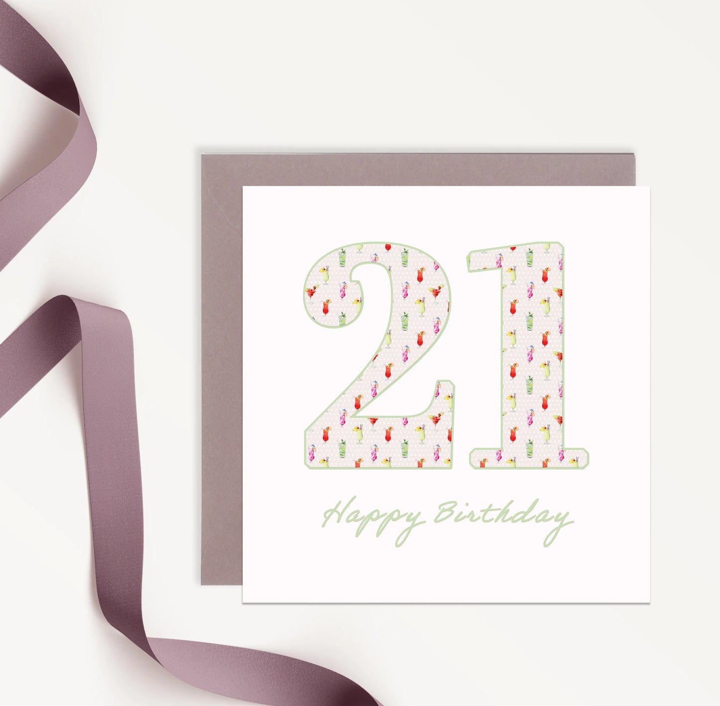 21st Birthday Card – Luxury Eco Friendly Greeting Card UK With Kraft Envelope