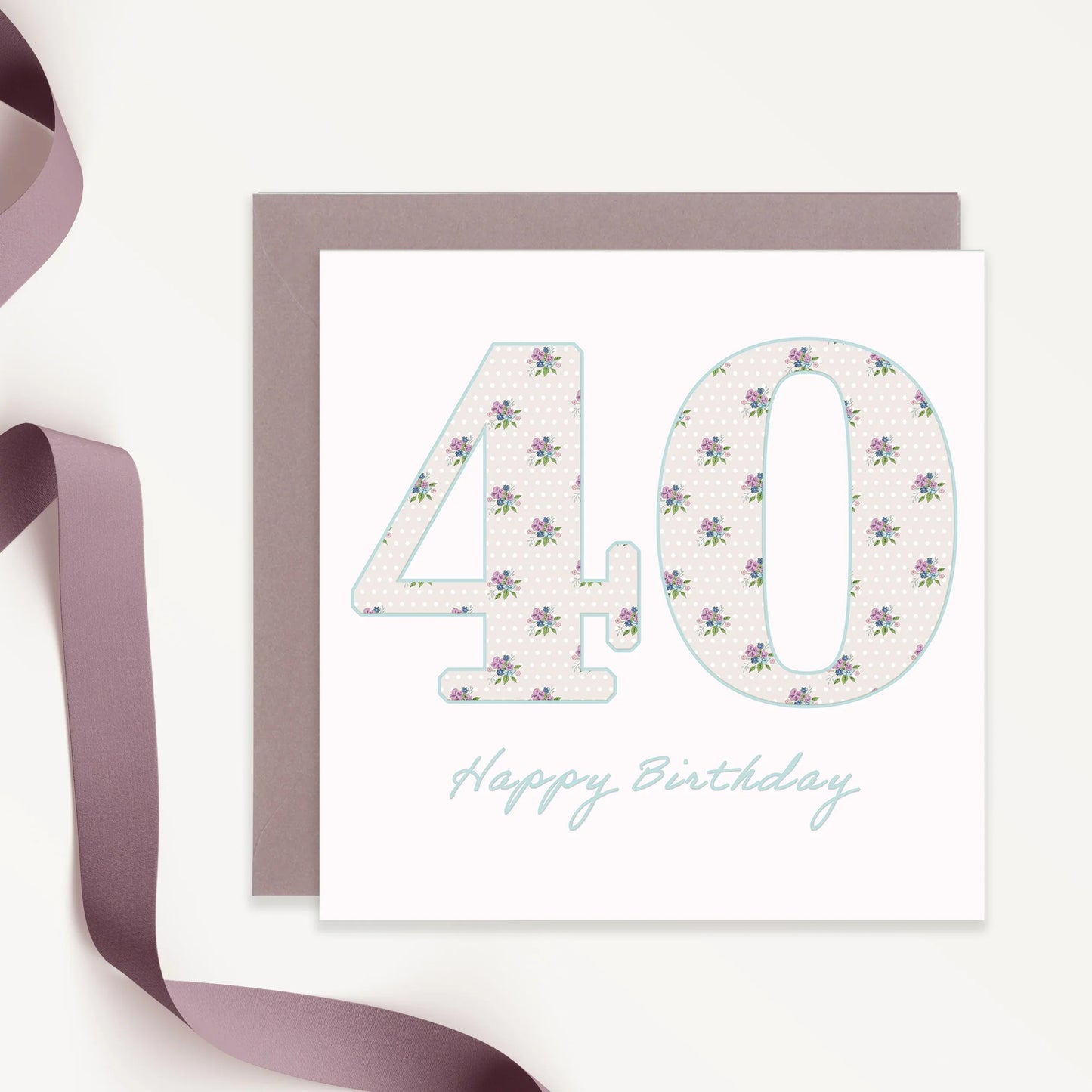 40th Birthday Card – Luxury Milestone Greeting With Pink Envelope Included