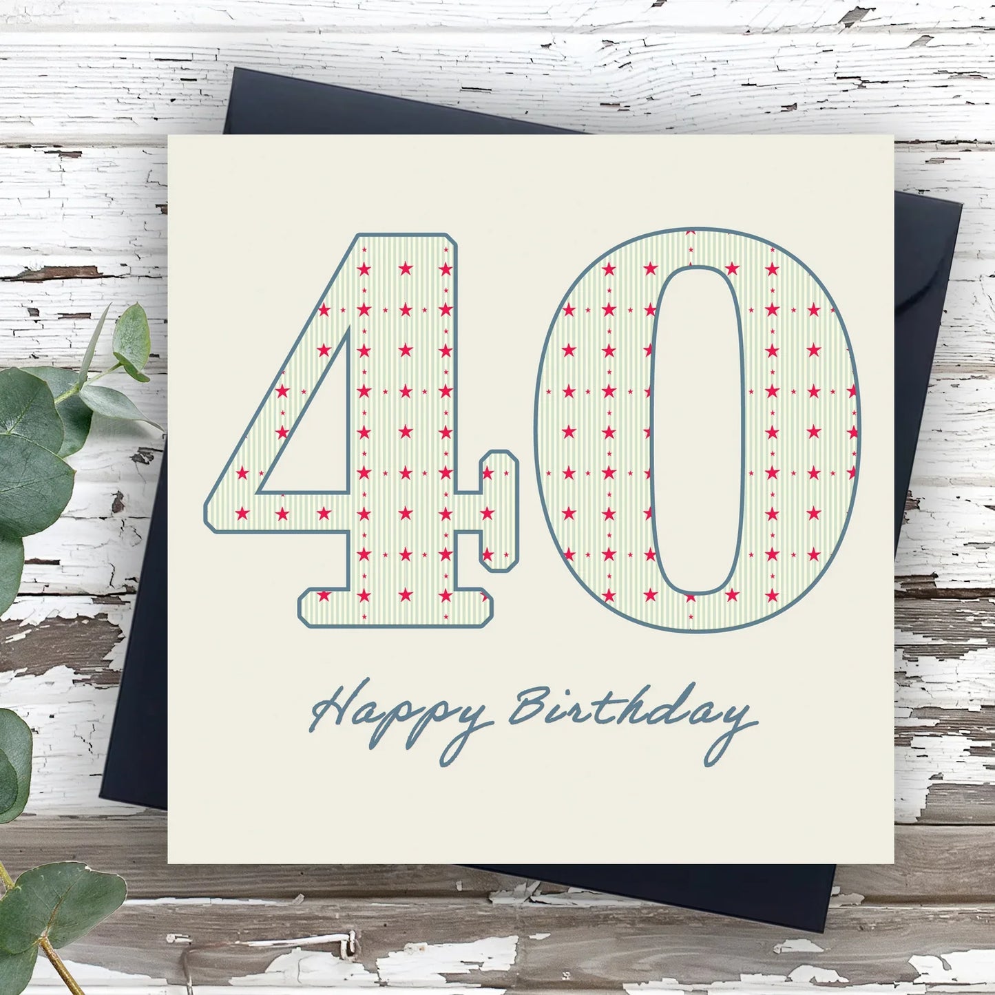 40th Birthday Card – Luxury Male Greeting With Kraft Envelope Included