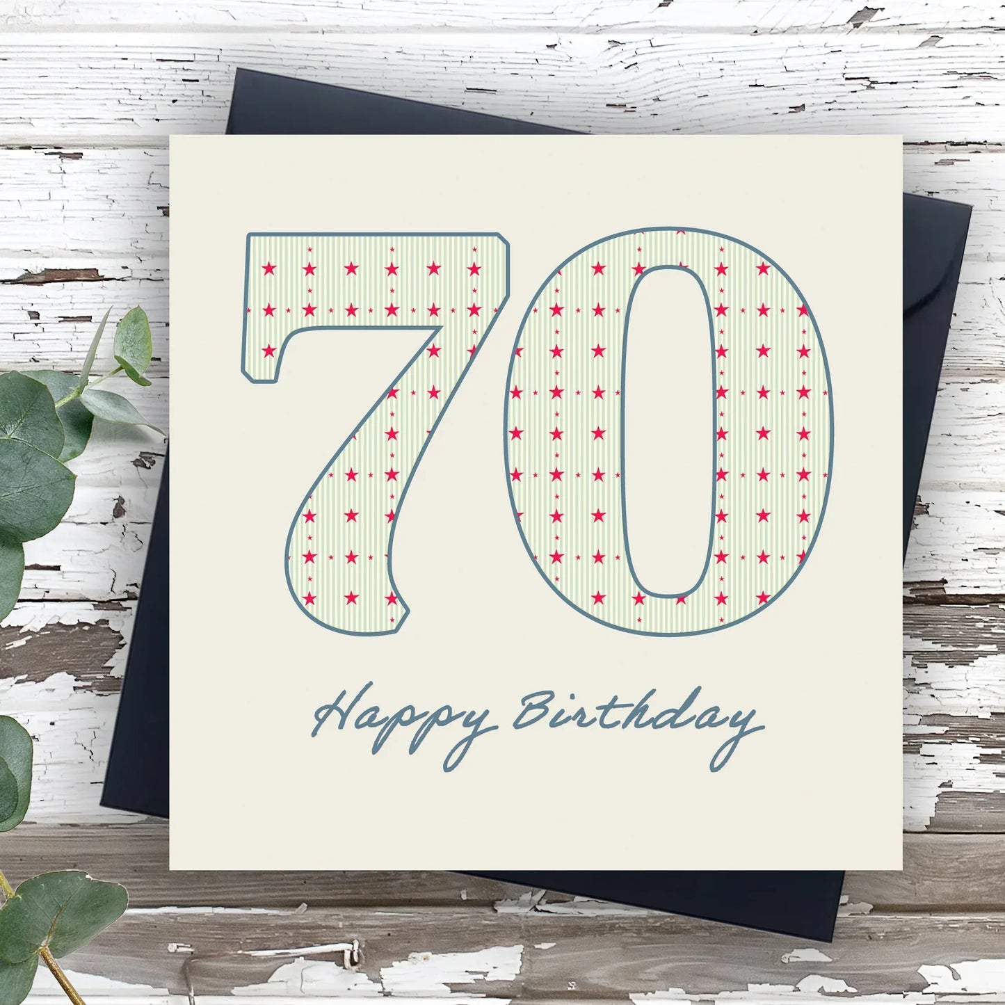 70th Birthday Card – Luxury Male Greeting With Eco Friendly Paper & Kraft Envelope