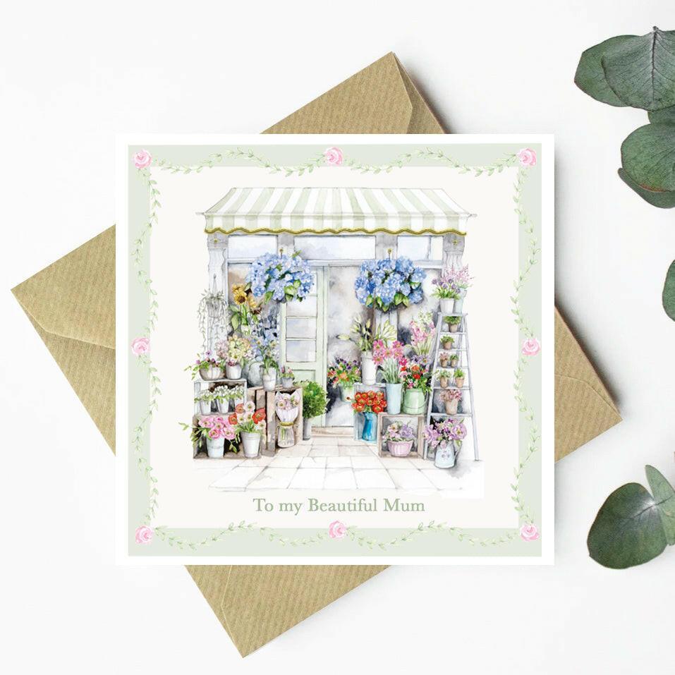Florist Watercolour Greeting Card for Mum - Beautiful Floral Design for the Perfect Card - Crumble and Core