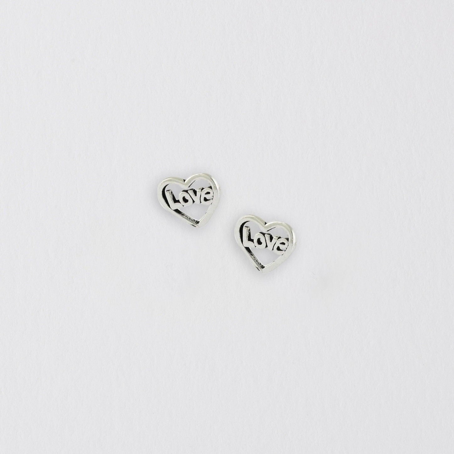 Silver Stud Earrings – Heart 925 Sterling Silver Hypoallergenic Lightweight Design - Crumble and Core