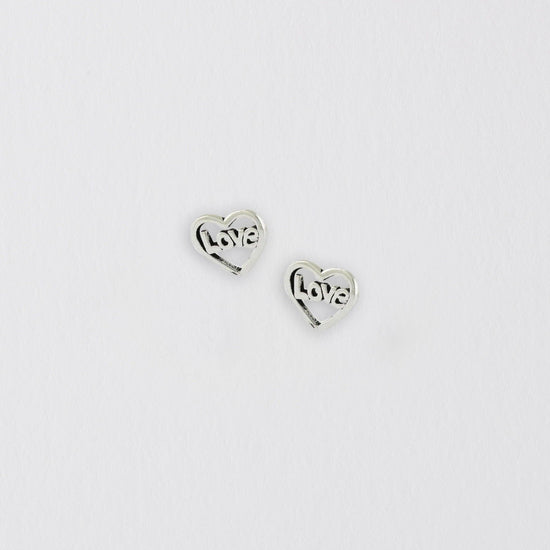 Silver Stud Earrings – Heart 925 Sterling Silver Hypoallergenic Lightweight Design - Crumble and Core