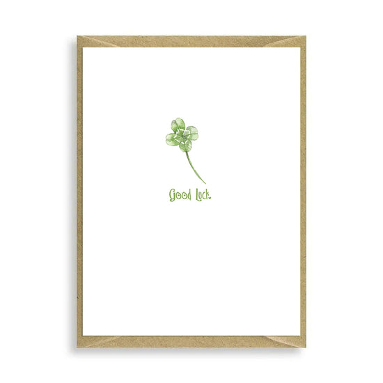 Good Luck Card - Luck - Four Leafed Clover - Crumble and Core