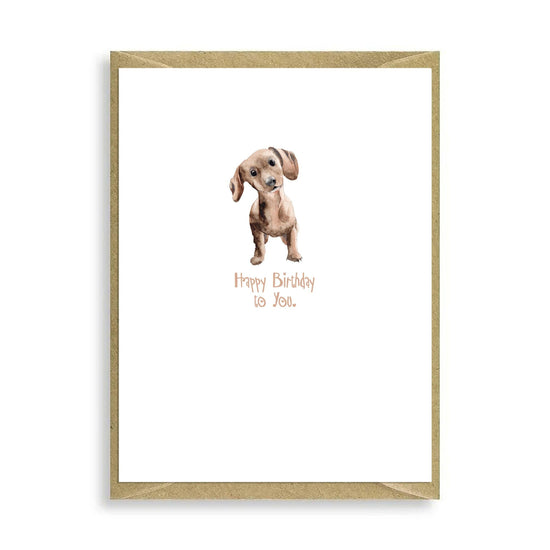 Dachshund Happy Birthday to You Mini Card - Crumble and Core