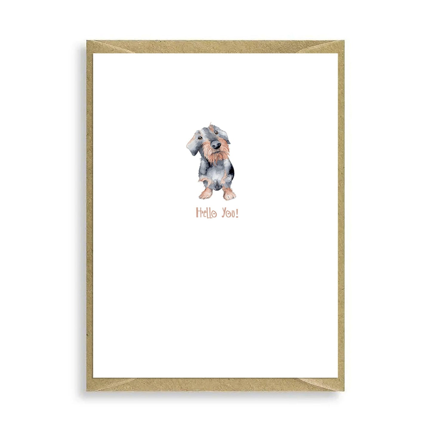 Hairy Dachshund Hello You Mini Card - Crumble and Core