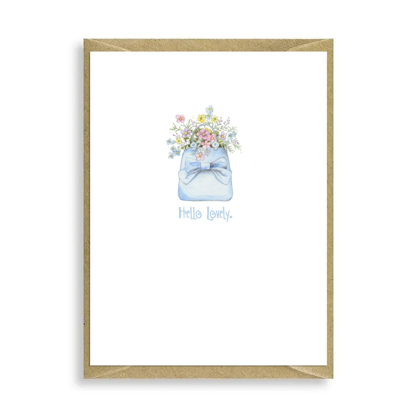 Bags and Flowers Hello Lovely Mini Card - Crumble and Core