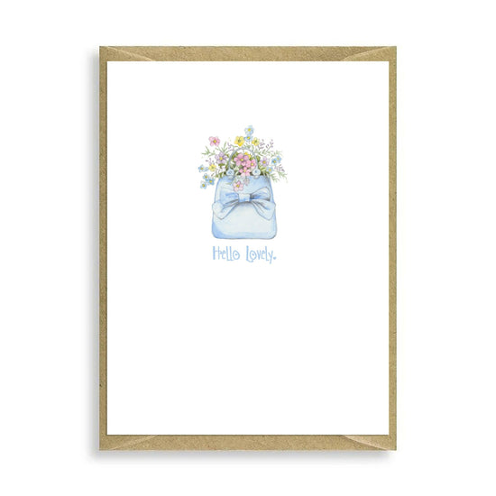 Bags and Flowers Hello Lovely Mini Card - Crumble and Core