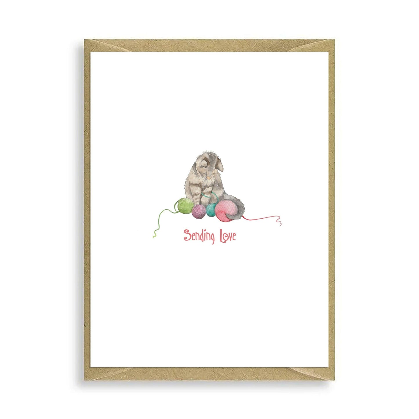 Cat Sending Love Mini Card - Crumble and Core
