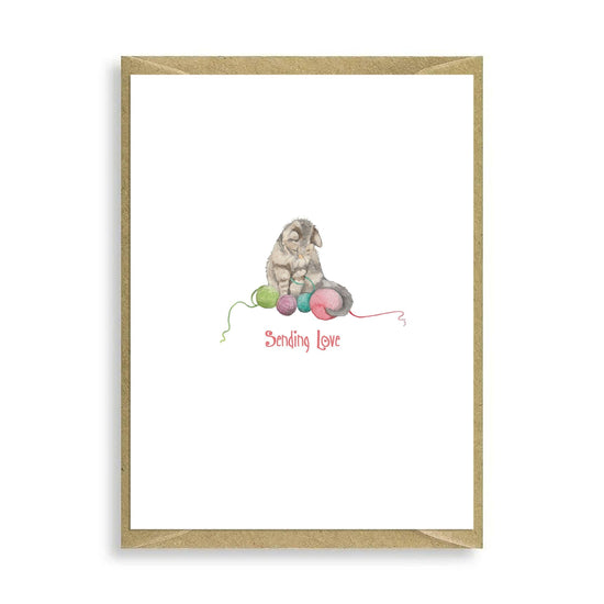 Cat Sending Love Mini Card - Crumble and Core