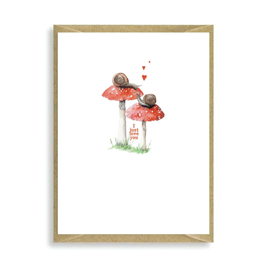 Loving Snails on Toadstools Mini Card - Perfect for Expressing Your Love - Crumble and Core