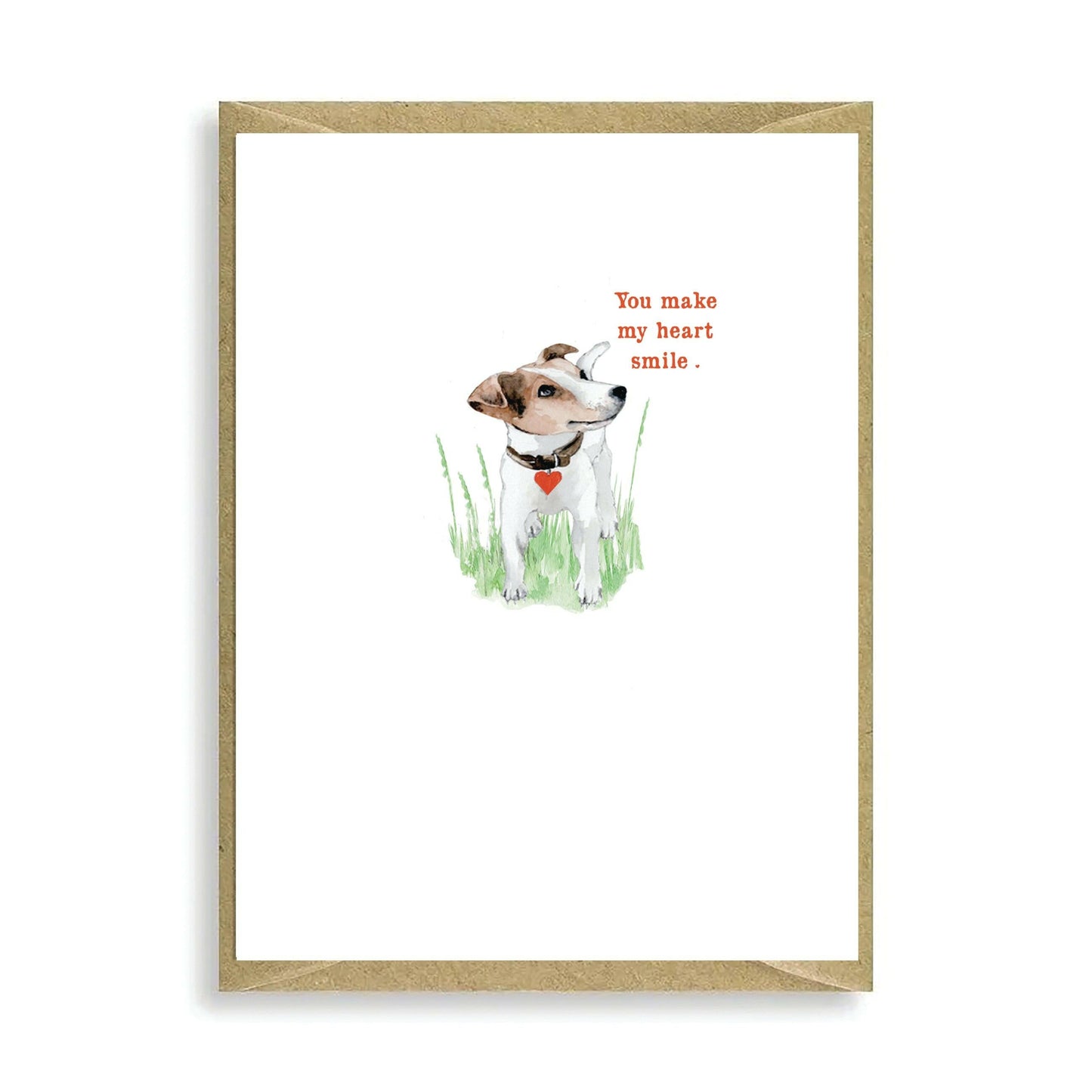 You Make My Heart Smile Mini Card Cute Dog - Gorgeous Animal Greeting Card for Dog Lovers With Loving Words - Crumble and Core