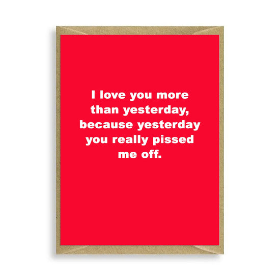 I Love You More Mini Greeting Card - Humorous Card for Any Occasion - Crumble and Core