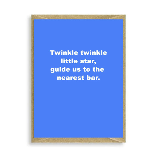 Twinkle Twinkle Alcohol Mini Greeting Card - Funny Card for All Occasion Design - Crumble and Core