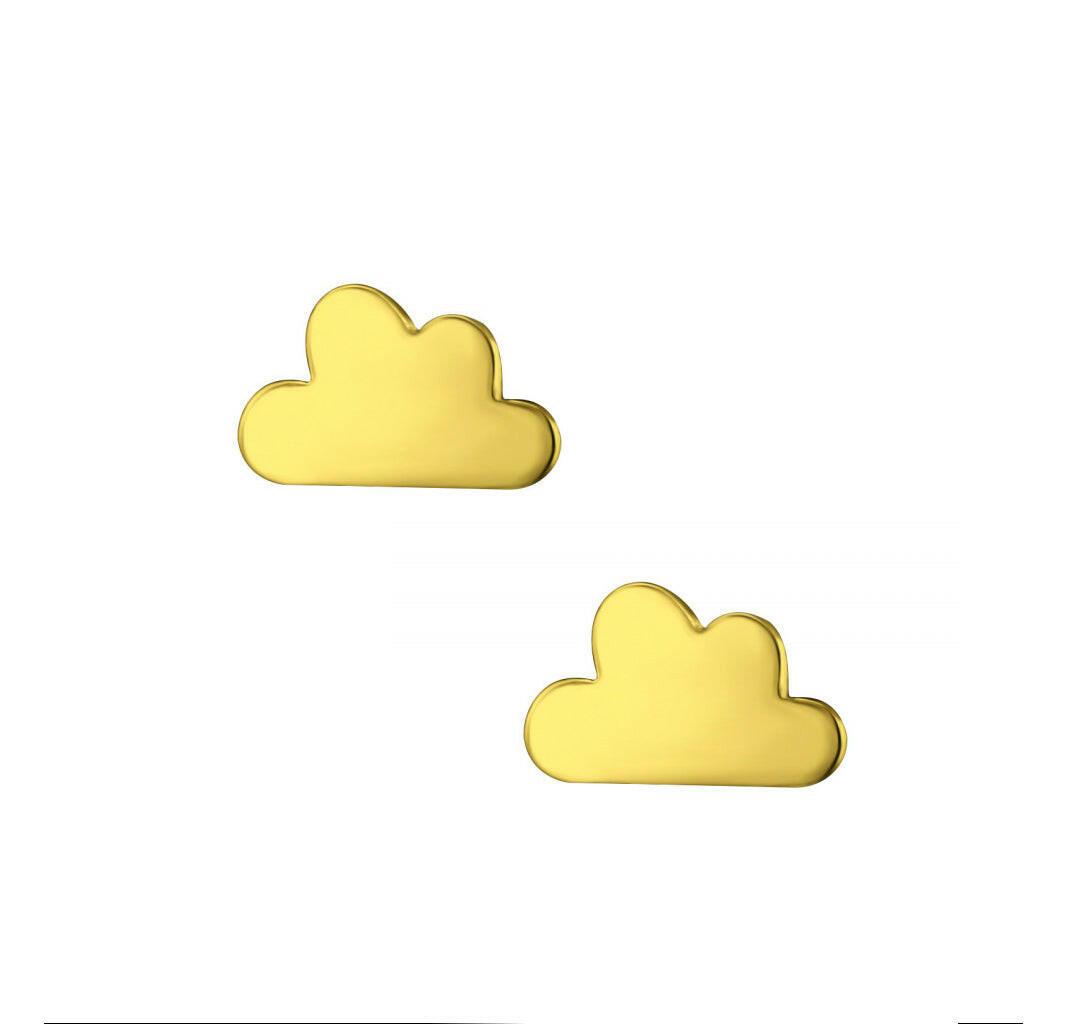 Gold Plated Cloud Stud Earrings on Crumble Babe Here For You -Boxed Gift - Crumble and Core