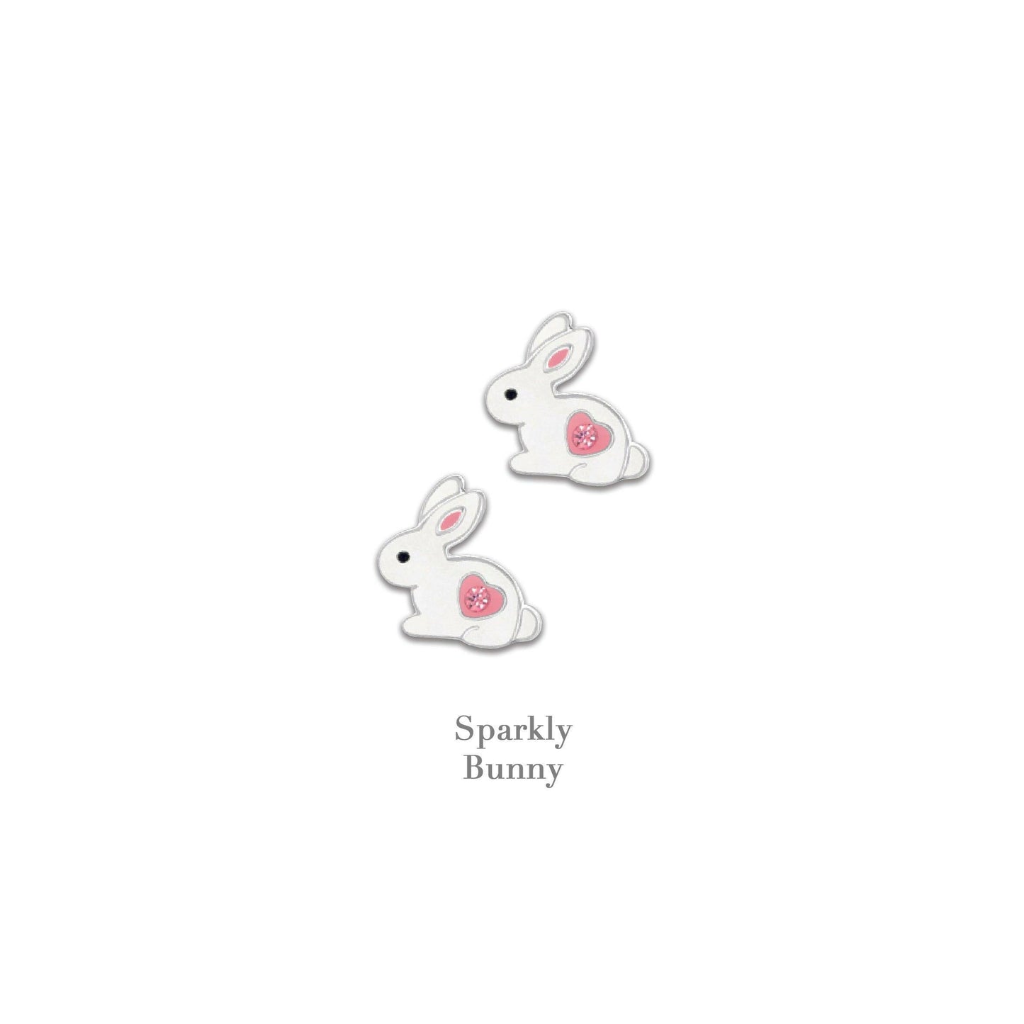 Sterling Silver White Bunny Earrings - Perfect Birthday Gift for Girls and Bunny Lovers - Crumble and Core
