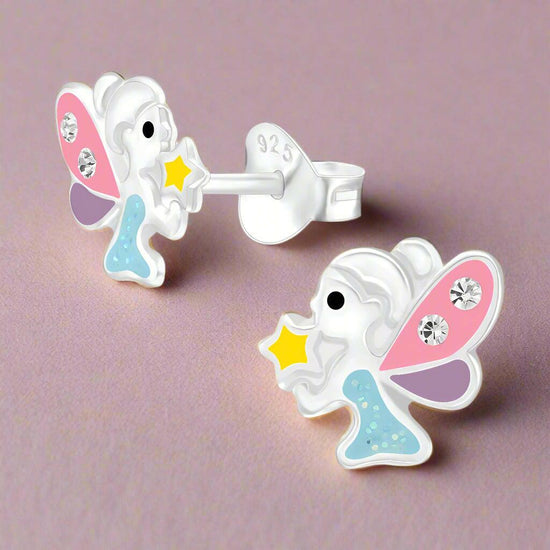 Silver Fairy Earrings – Hypoallergenic Sterling Silver Studs | Lightweight Butterfly Backs - Crumble and Core