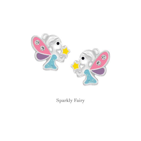 Sterling Silver Fairy Stud Earrings in - Fairy Wishes Gift Boxed - Crumble and Core