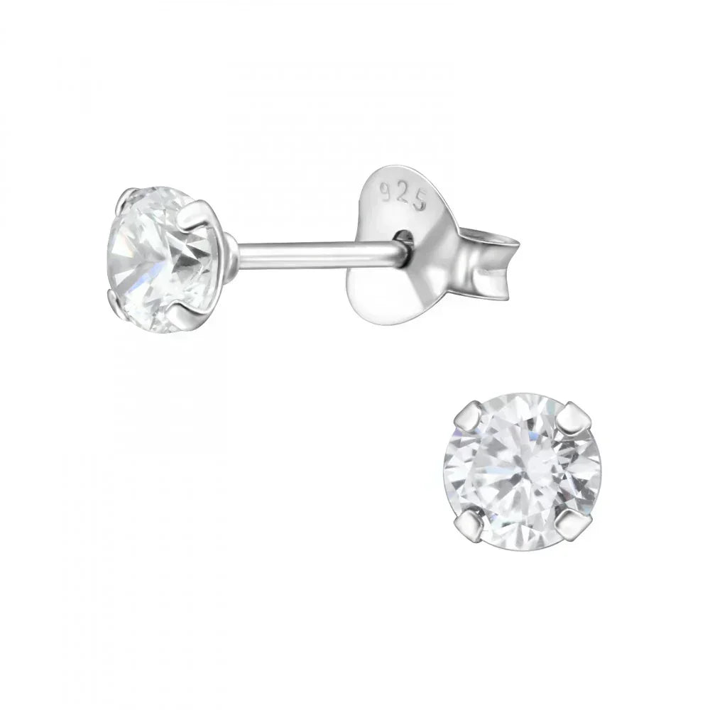 Sterling Silver Stud Earrings – 80th Birthday Gift with Gift Box & 80th Card