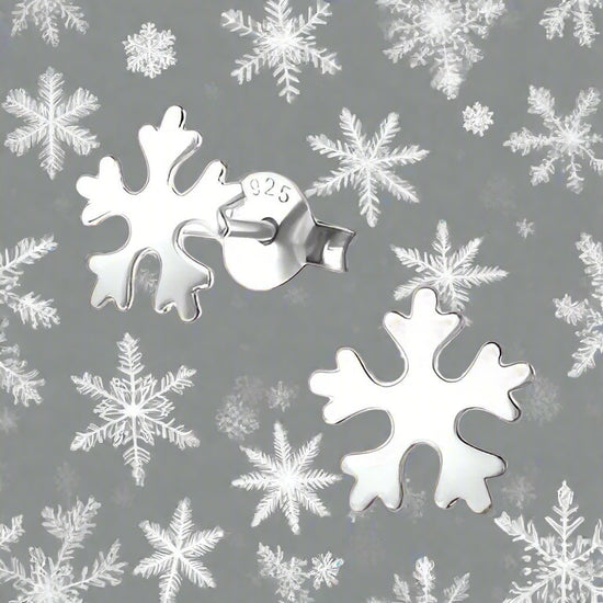 Silver Stud Earrings – Hypoallergenic Nickel Free Snowflake Design | Lightweight Comfort - Crumble and Core