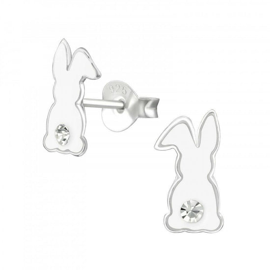 Sterling Silver Christmas CZ Bunny Earrings Card and Gift Box - Crumble and Core