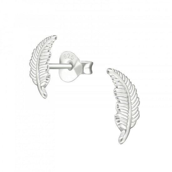 Sterling Silver Feathers Stud Earrings - Boxed and Unique Elegant Sympathy Gift - Crumble and Core