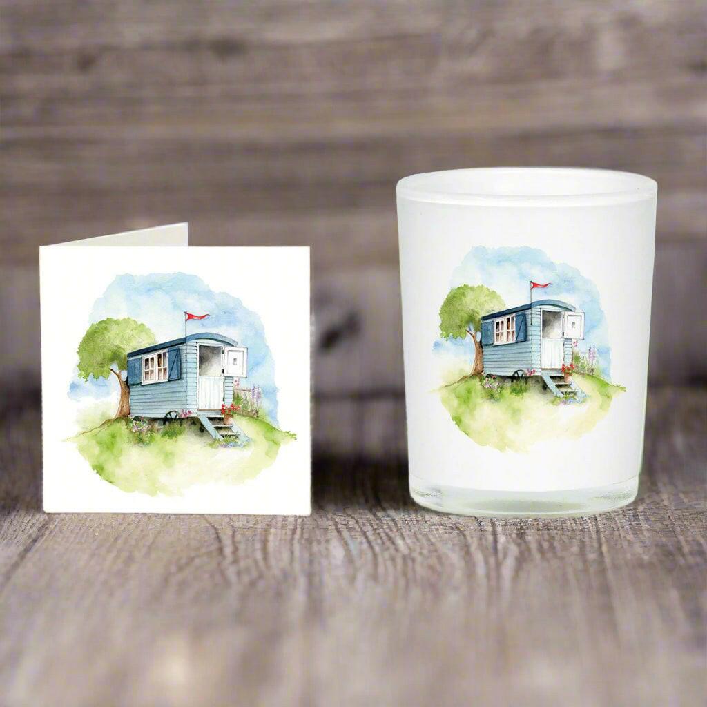 Shepherds Hut Boxed Scented Candle Box Greeting Card - Perfect for a Cozy Home or Adventurers - Crumble and Core